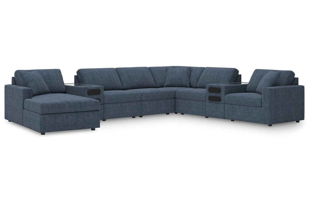 Modmax Ink 8-Piece Sectional with Audio and LAF Chaise by Ashley at Eve Furniture
