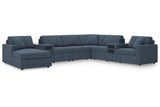 Modmax Ink 8-Piece Sectional with Audio and LAF Chaise by Ashley at Eve Furniture