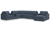 Modmax Ink 8-Piece Sectional with Audio and RAF Chaise by Ashley at Eve Furniture