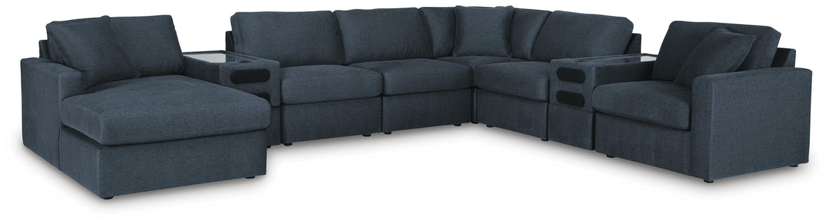 Modmax Ink 8-Piece Sectional with Storage Chaise with Audio Consoles by Ashley at Eve Furniture