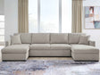 ModMax Luxe Flint 3-Piece Double Storage Chaise Sectional with Pop Up Sleeper by Ashley at Eve Furniture