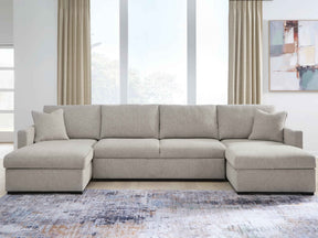 ModMax Luxe Flint 3-Piece Double Storage Chaise Sectional with Pop Up Sleeper by Ashley at Eve Furniture
