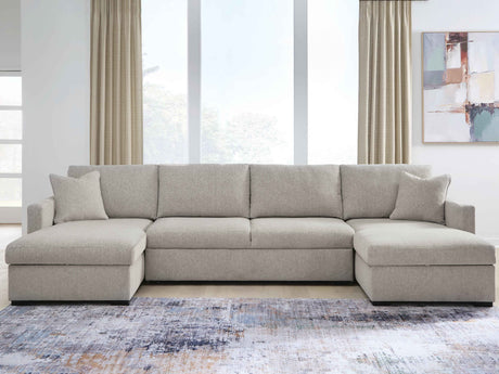 ModMax Luxe Flint 3-Piece Double Storage Chaise Sectional with Pop Up Sleeper by Ashley at Eve Furniture