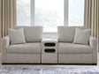 ModMax Luxe Flint 3-Piece Sectional Loveseat with Audio Console by Ashley at Eve Furniture