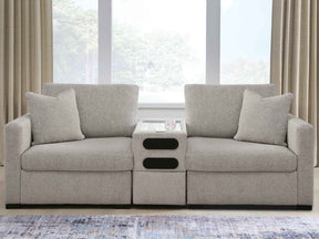 ModMax Luxe Flint 3-Piece Sectional Loveseat with Audio Console by Ashley at Eve Furniture