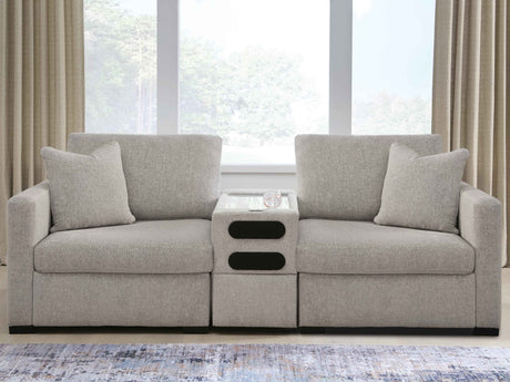 ModMax Luxe Flint 3-Piece Sectional Loveseat with Audio Console by Ashley at Eve Furniture
