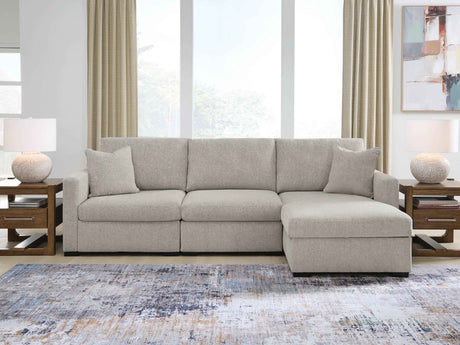 ModMax Luxe Flint 3-Piece Sectional Sofa Storage Chaise by Ashley at Eve Furniture