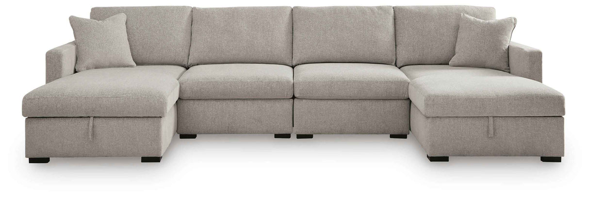 ModMax Luxe Flint 4-Piece Double Storage Chaise Sectional by Ashley at Eve Furniture
