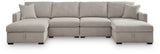 ModMax Luxe Flint 4-Piece Double Storage Chaise Sectional by Ashley at Eve Furniture