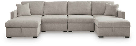 ModMax Luxe Flint 4-Piece Double Storage Chaise Sectional by Ashley at Eve Furniture