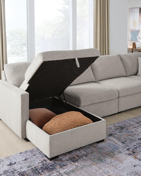 ModMax Luxe Flint 4-Piece Double Storage Chaise Sectional by Ashley at Eve Furniture