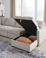 ModMax Luxe Flint 4-Piece Double Storage Chaise Sectional by Ashley at Eve Furniture