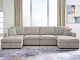 ModMax Luxe Flint 4-Piece Double Storage Chaise Sectional by Ashley at Eve Furniture