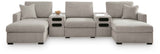 ModMax Luxe Flint 5-Piece Double Chaise Sectional with Audio Consoles by Ashley at Eve Furniture