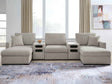 ModMax Luxe Flint 5-Piece Double Chaise Sectional with Audio Consoles by Ashley at Eve Furniture
