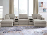 ModMax Luxe Flint 5-Piece Double Chaise Sectional with Audio Consoles by Ashley at Eve Furniture