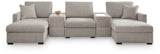 ModMax Luxe Flint 5-Piece Double Chaise Sectional with Storage Consoles by Ashley at Eve Furniture