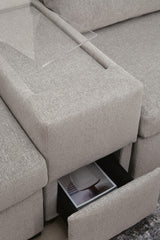 ModMax Luxe Flint 5-Piece Double Chaise Sectional with Storage Consoles by Ashley at Eve Furniture