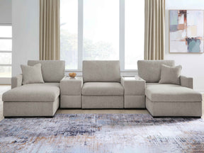ModMax Luxe Flint 5-Piece Double Chaise Sectional with Storage Consoles by Ashley at Eve Furniture