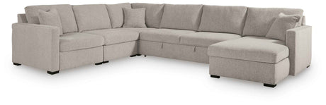 ModMax Luxe Flint 5-Piece Sectional with Chaise and Pop Up Sleeper by Ashley at Eve Furniture