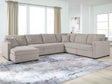 ModMax Luxe Flint 5-Piece Sectional with Chaise and Pop Up Sleeper by Ashley at Eve Furniture