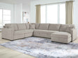 ModMax Luxe Flint 5-Piece Sectional with Storage Chaise and Pop Up Sleeper by Ashley at Eve Furniture