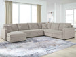 ModMax Luxe Flint 5-Piece Sectional with Storage Chaise and Pop Up Sleeper by Ashley at Eve Furniture