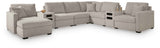 ModMax Luxe Flint 8-Piece Sectional with Chaise and Audio Consoles by Ashley at Eve Furniture