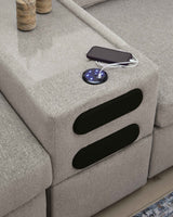 ModMax Luxe Flint 8-Piece Sectional with Chaise and Audio Consoles by Ashley at Eve Furniture