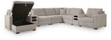 ModMax Luxe Flint 8-Piece Sectional with Storage Chaise and Audio Consoles by Ashley at Eve Furniture