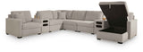 ModMax Luxe Flint 8-Piece Sectional with Storage Chaise and Audio Consoles by Ashley at Eve Furniture