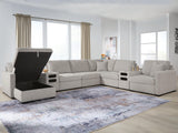 ModMax Luxe Flint 8-Piece Sectional with Storage Chaise and Audio Consoles by Ashley at Eve Furniture