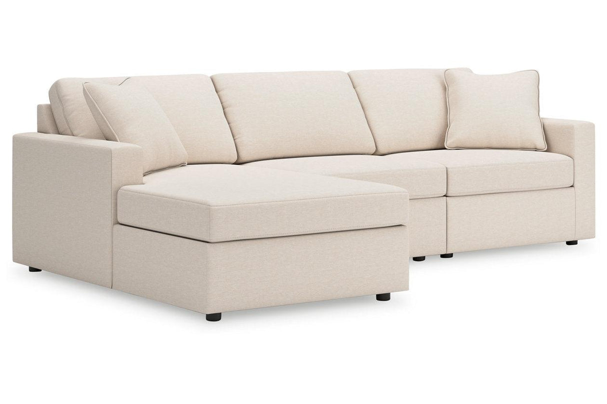 Modmax Oyster 3-Piece Sectional with LAF Chaise by Ashley at Eve Furniture