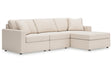 Modmax Oyster 3-Piece Sectional with RAF Chaise by Ashley at Eve Furniture