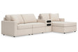 Modmax Oyster 4-Piece Sectional with Chaise by Ashley at Eve Furniture