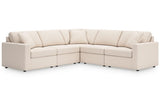 Modmax Oyster 5-Piece Sectional and Swivel Glider Recliner by Ashley at Eve Furniture