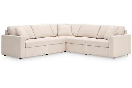 Modmax Oyster 5-Piece Sectional and Swivel Glider Recliner by Ashley at Eve Furniture