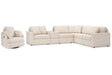 Modmax Oyster 6-Piece Sectional and Swivel Glider Recliner by Ashley at Eve Furniture