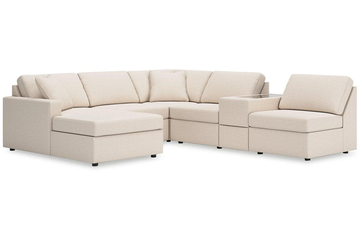 Modmax Oyster 6-Piece Sectional with Chaise by Ashley at Eve Furniture