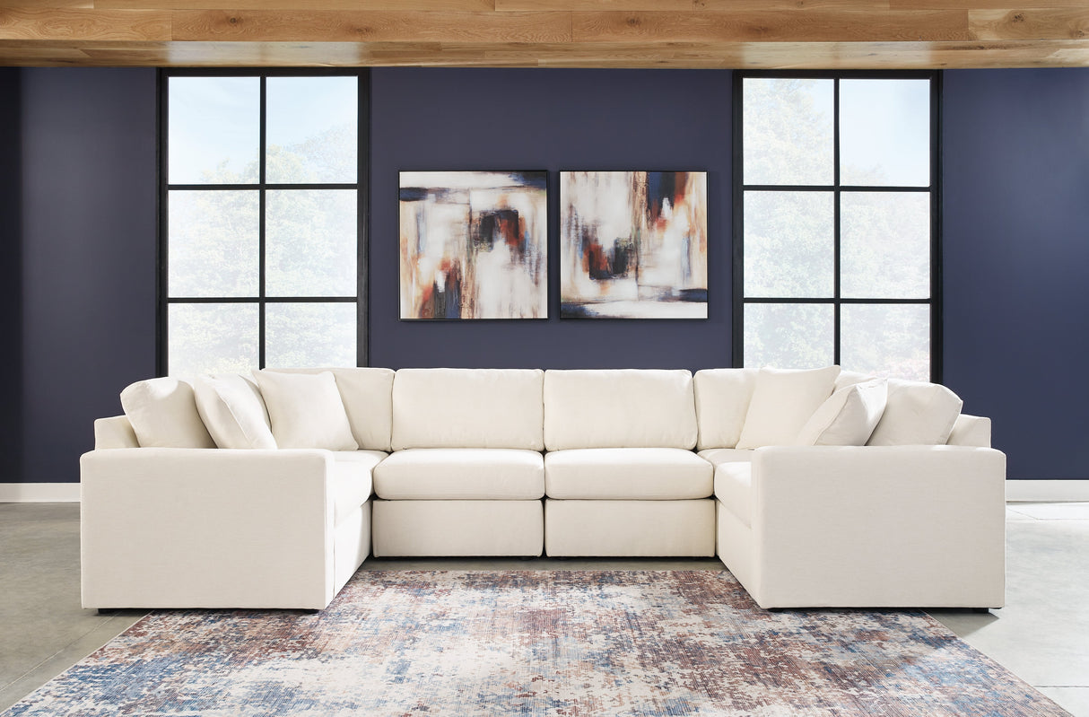 Modmax Oyster 6-Piece Symmetrical Sectional with Ottoman by Ashley at Eve Furniture