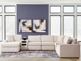 Modmax Oyster 8-Piece Sectional with RAF Storage Chaise and Audio Consoles by Ashley at Eve Furniture