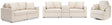 Modmax Oyster Sofa, Loveseat and Recliner by Ashley at Eve Furniture