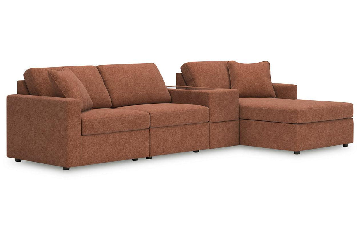 Modmax Spice 4-Piece Sectional with Chaise by Ashley at Eve Furniture