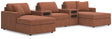 Modmax Spice 5-Piece Double Storage Chaise Sectional with Audio Consoles by Ashley at Eve Furniture