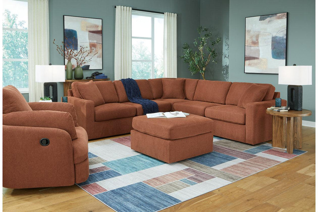 Modmax Spice 5-Piece Sectional and Swivel Glider Recliner by Ashley at Eve Furniture