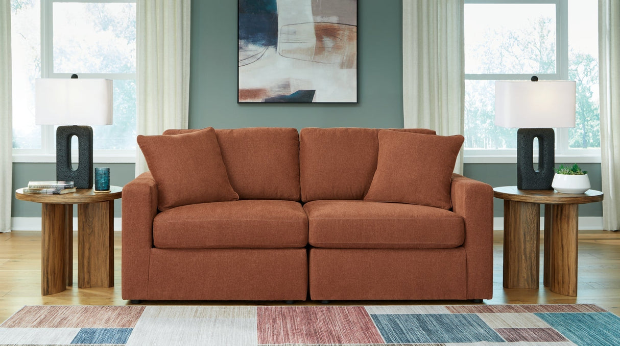 Modmax Spice Sofa and Loveseat with with Storage Console by Ashley at Eve Furniture
