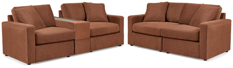 Modmax Spice Sofa and Loveseat with with Storage Console by Ashley at Eve Furniture