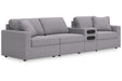 Modmax Granite 4-Piece Performance Fabric Sectional by Ashley at Eve Furniture