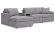 Modmax Granite 4-Piece Sectional with LAF Chaise by Ashley at Eve Furniture