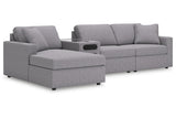 Modmax Granite 4-Piece Sectional with LAF Chaise by Ashley at Eve Furniture